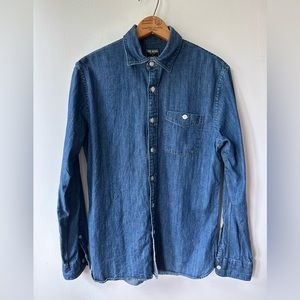 TODD SYNDER - DENIM POINT COLLAR SHIRT IN INDIGO - used